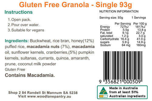 80g Gluten Free Granola