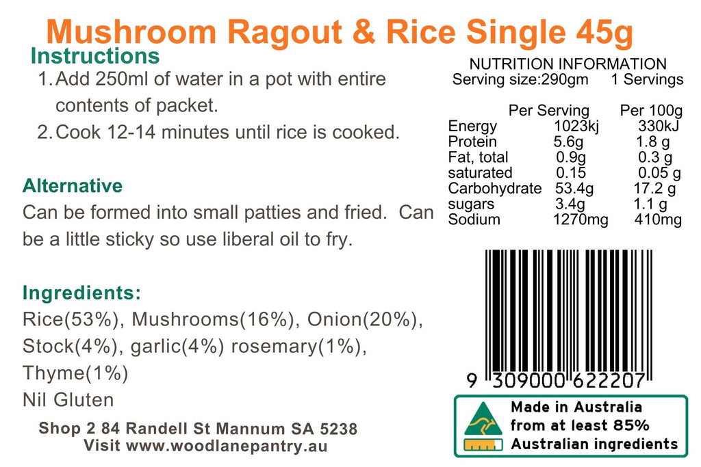 Mushroom Ragout & Rice