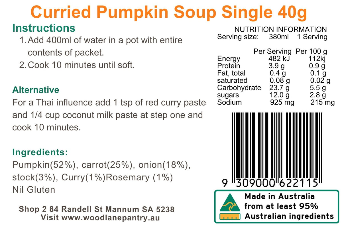 Curried Pumpkin Soup Dehydrated