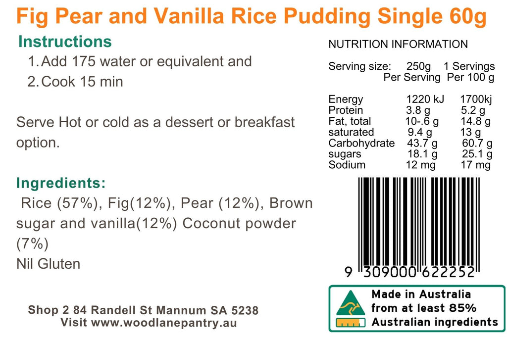 Fig, Pear & Vanilla Rice Pudding