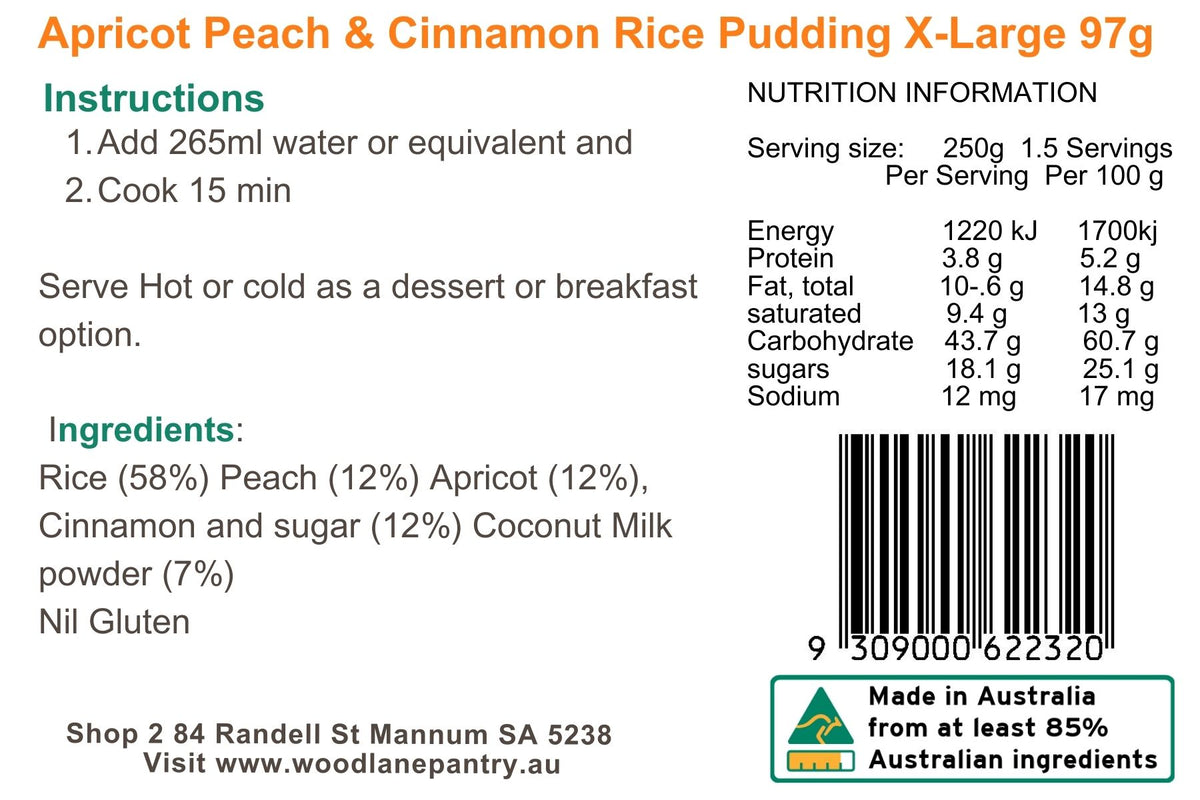 Apricot, Peach & Cinnamon Rice Pudding